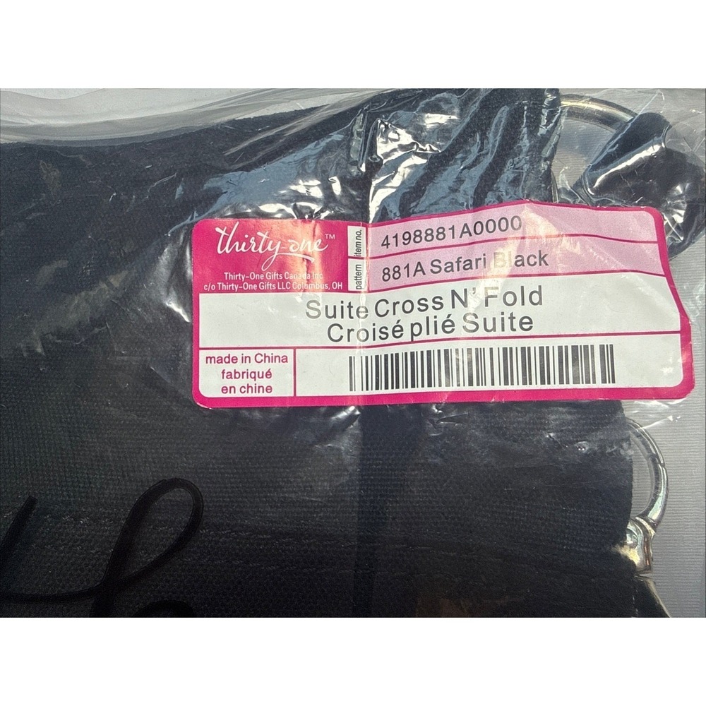 Thirty-One Suite Cross N' Fold 881A Safari Black "BELIEVE" Embroidered NEW - Picture 5 of 7